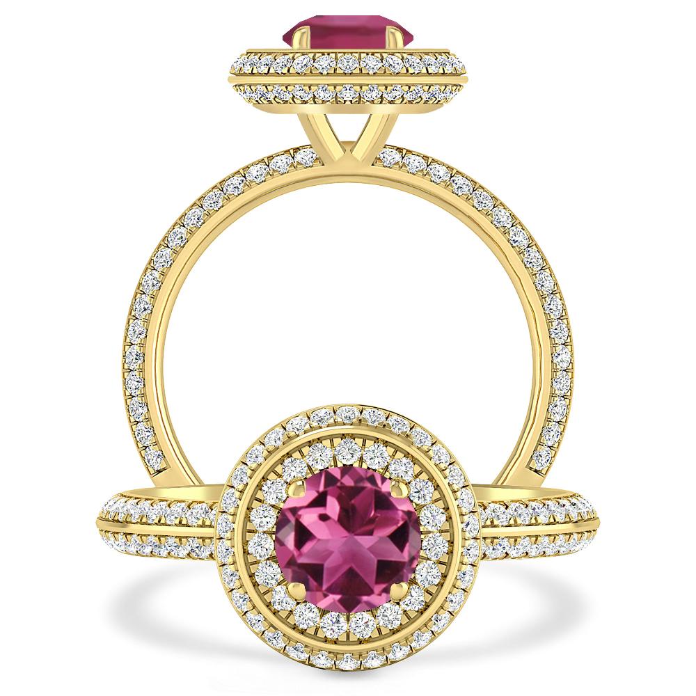 Yellow Gold - Pink Tourmaline