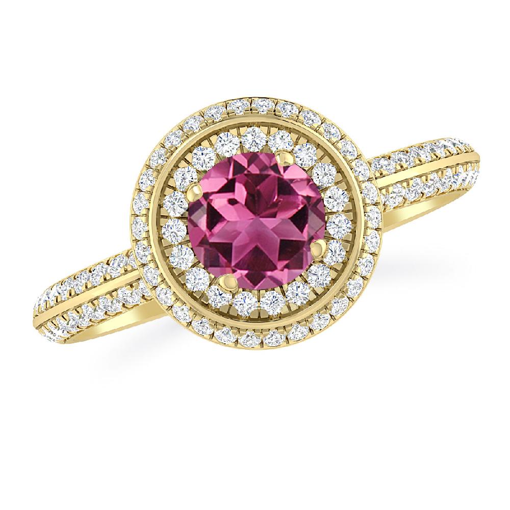 Yellow Gold - Pink Tourmaline