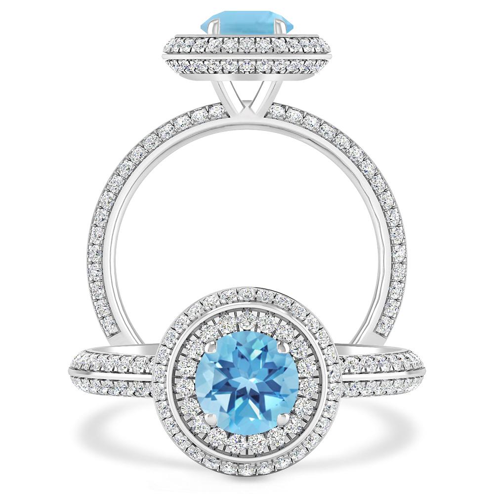 White Gold - Blue Topaz