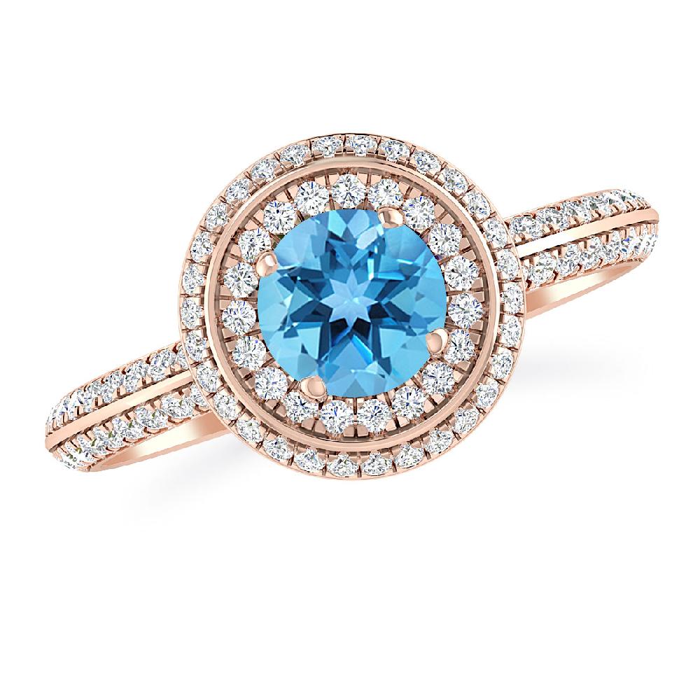 Rose Gold - Blue Topaz