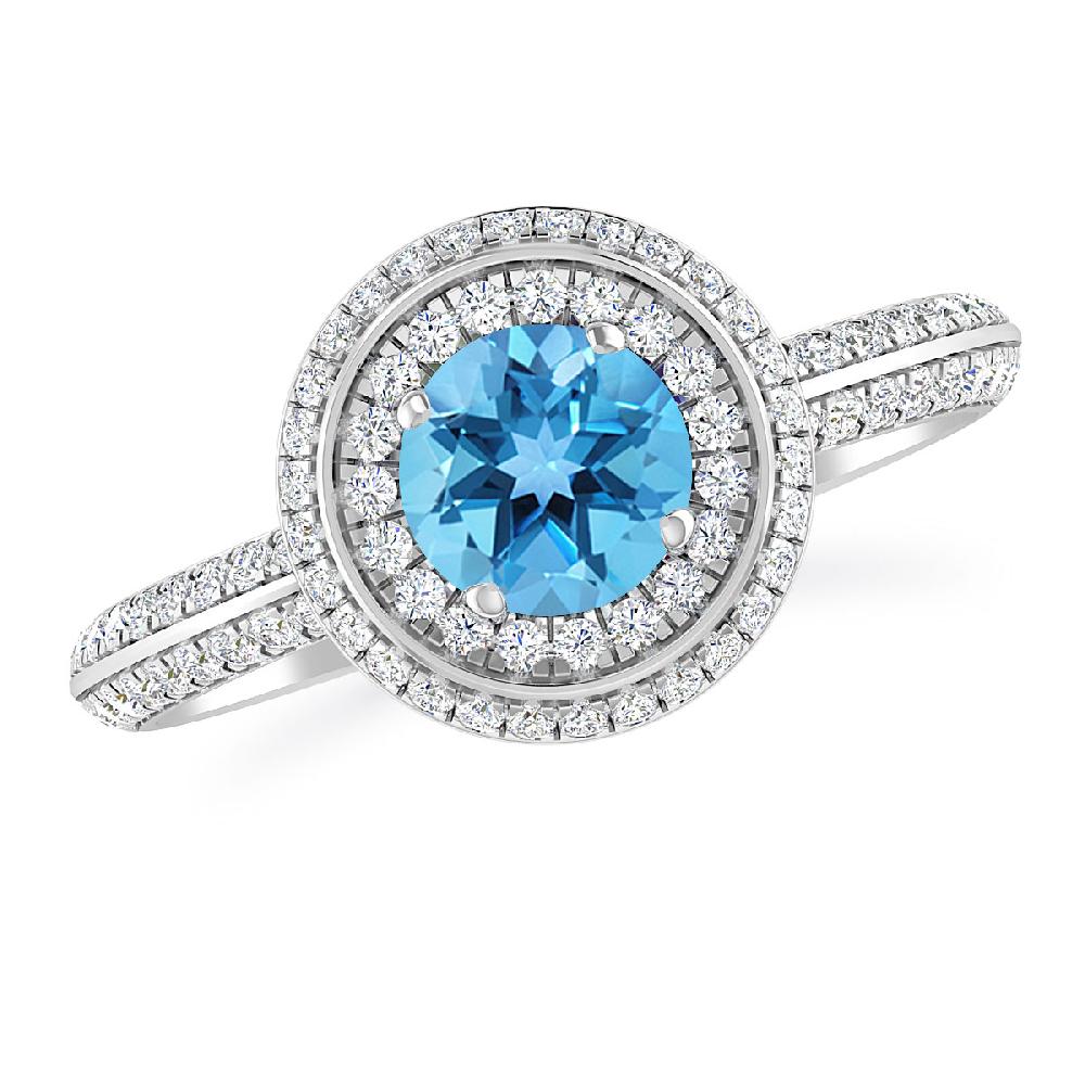 White Gold - Blue Topaz