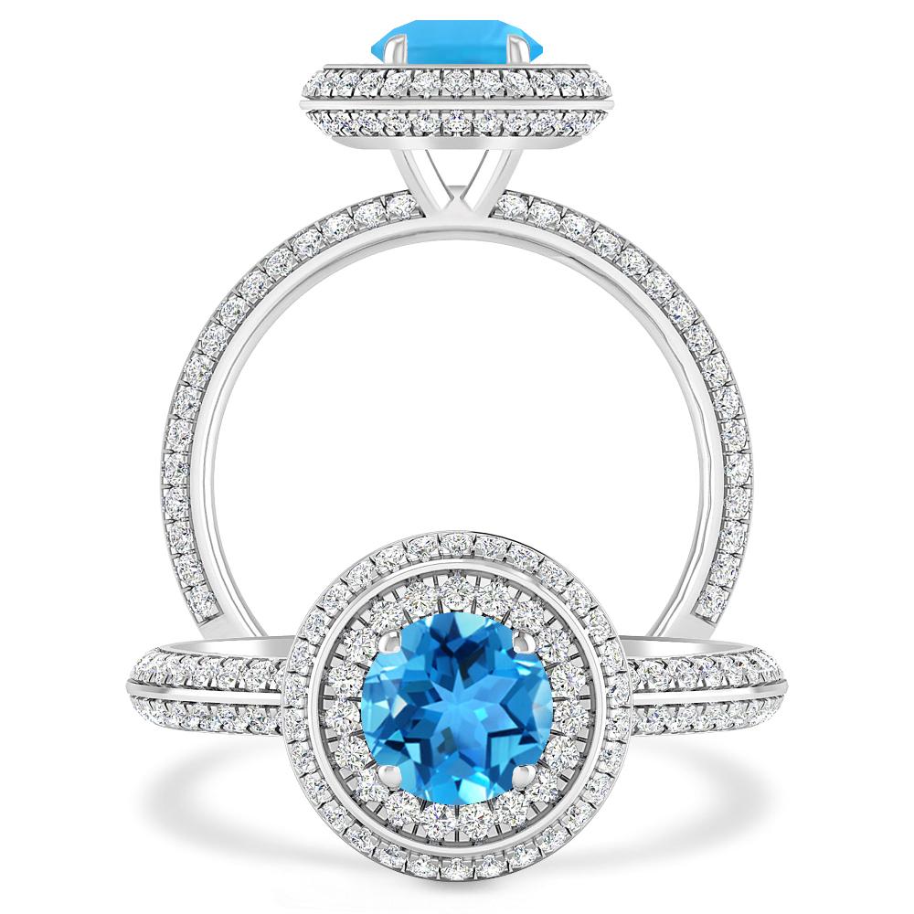 White Gold - Blue Topaz