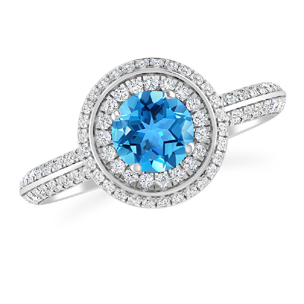 White Gold - Blue Topaz