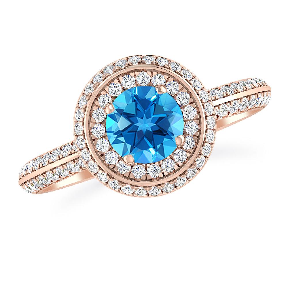 Rose Gold - Blue Topaz