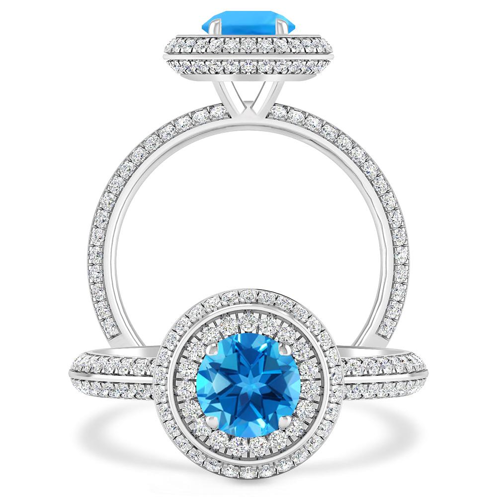 White Gold - Blue Topaz