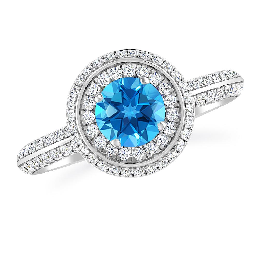 White Gold - Blue Topaz