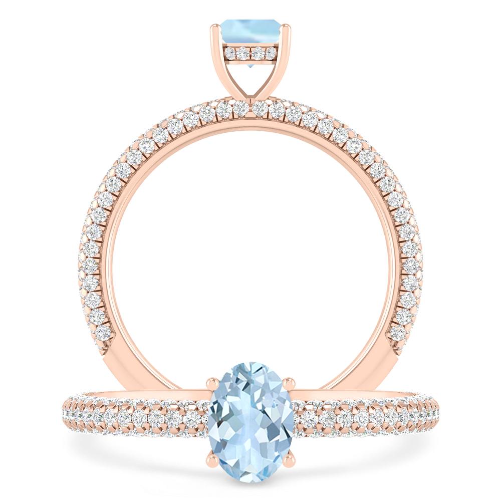 Rose Gold - Aquamarine