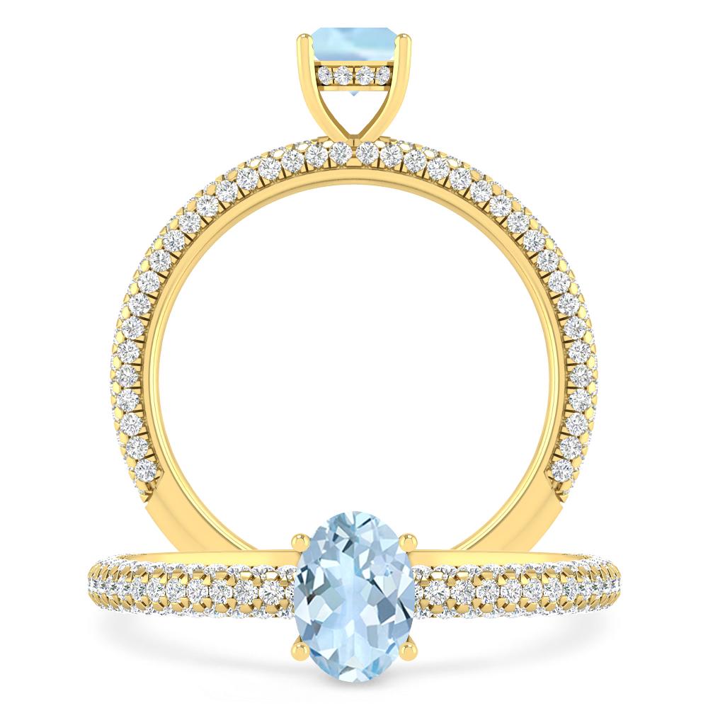 Yellow Gold - Aquamarine