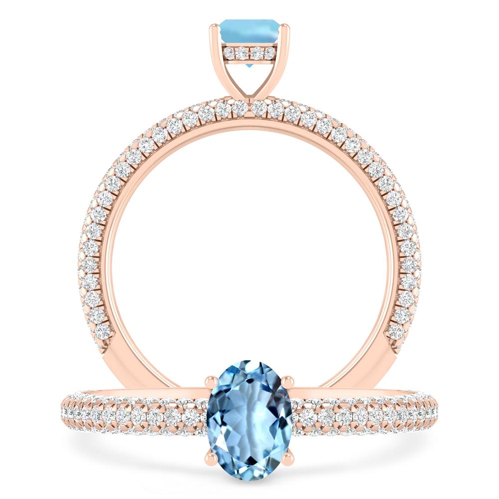 Rose Gold - Aquamarine