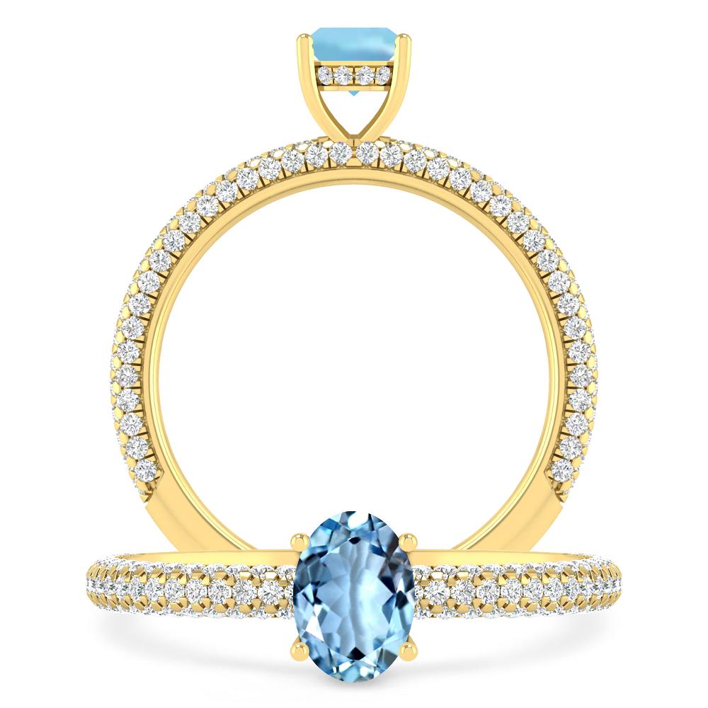 Yellow Gold - Aquamarine