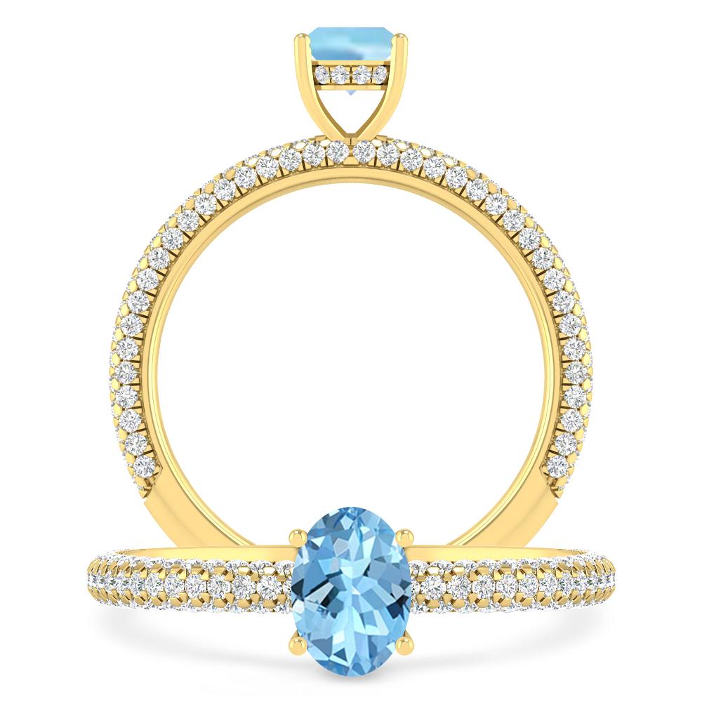 Yellow Gold - Aquamarine