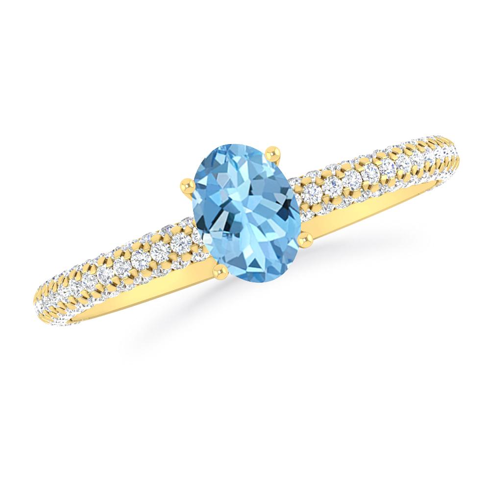 Yellow Gold - Aquamarine