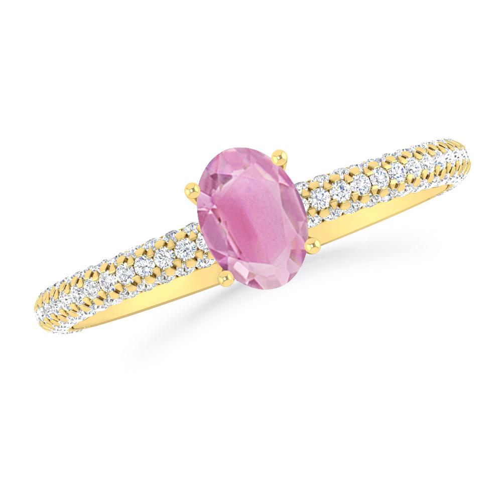 Yellow Gold - Pink Tourmaline