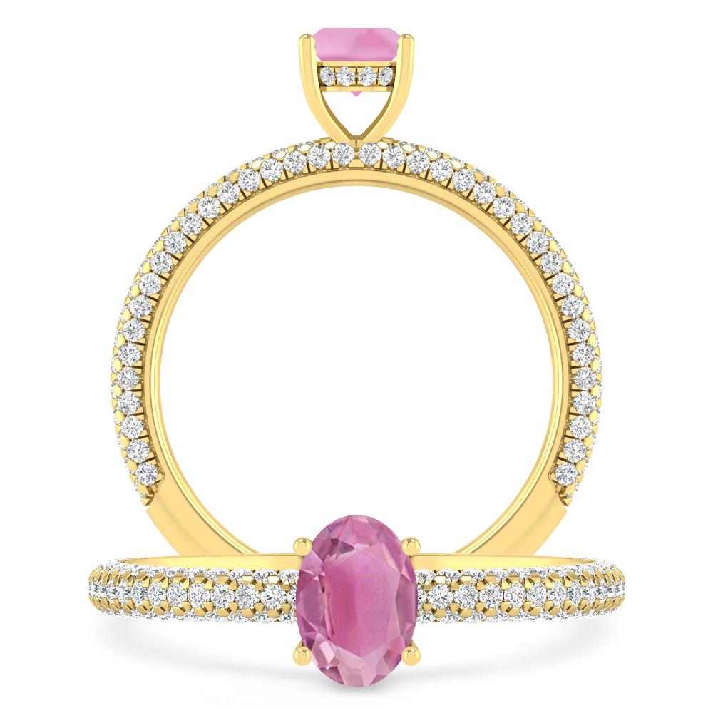 Yellow Gold - Pink Tourmaline