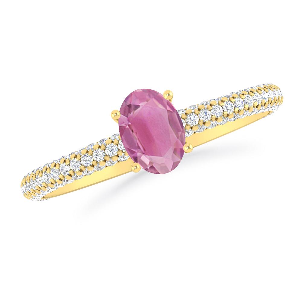 Yellow Gold - Pink Tourmaline