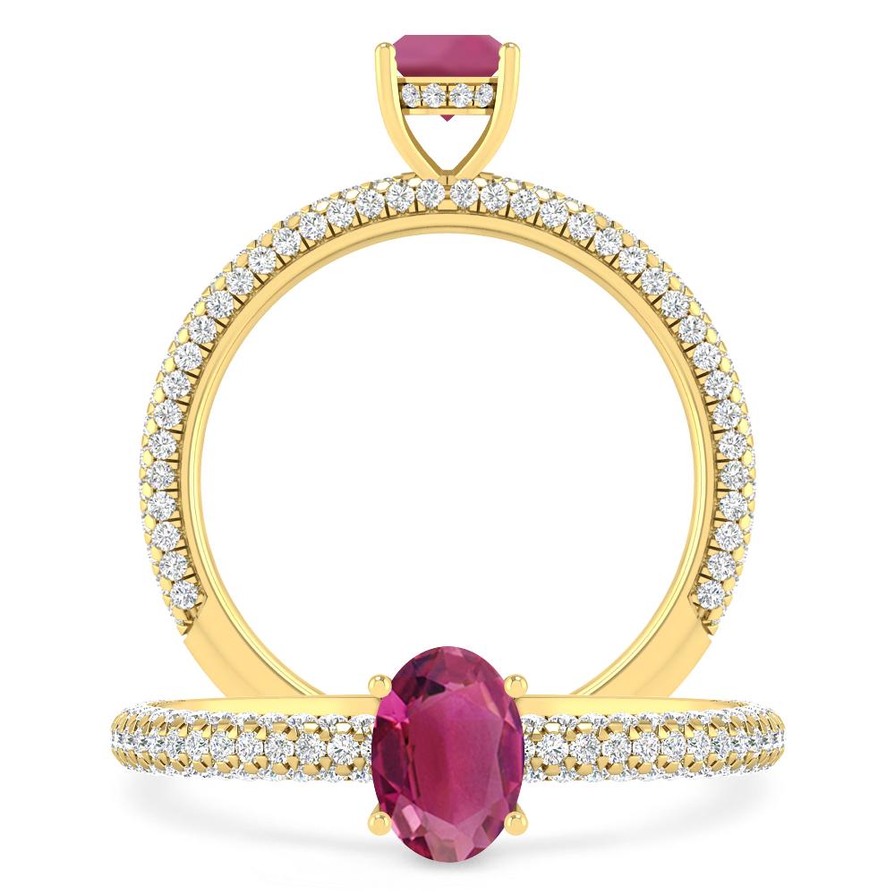 Yellow Gold - Pink Tourmaline