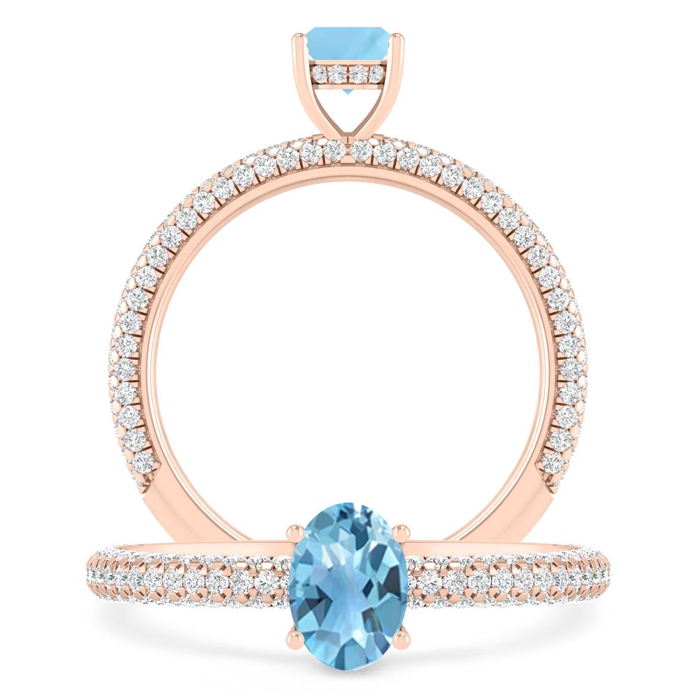 Rose Gold - Blue Topaz