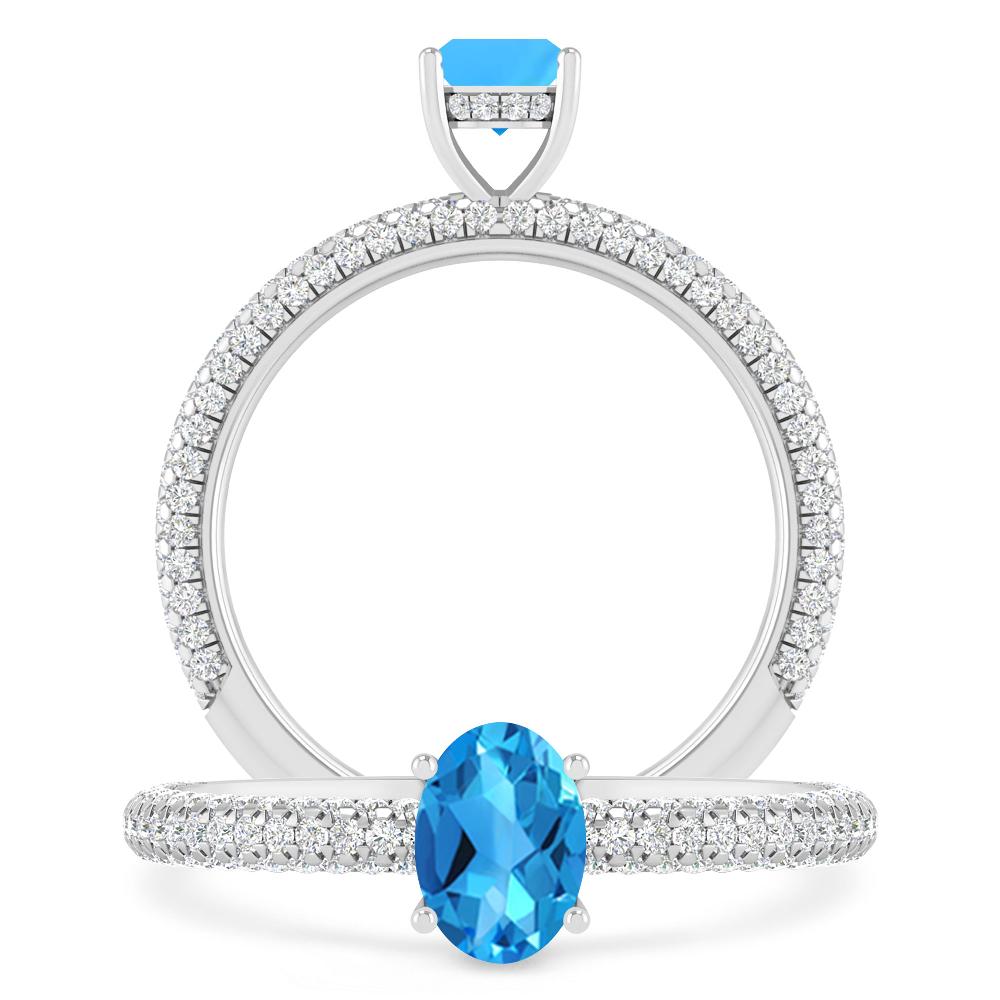 White Gold - Blue Topaz