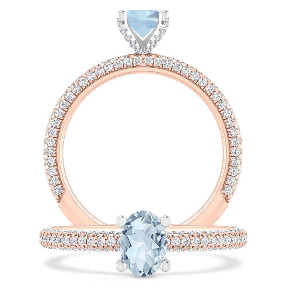 Rose Gold - Aquamarine