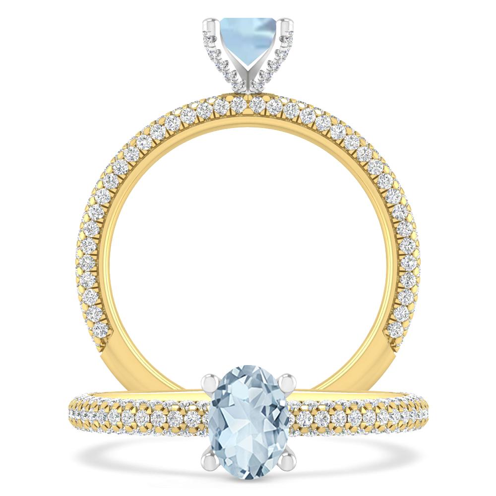 Yellow Gold - Aquamarine