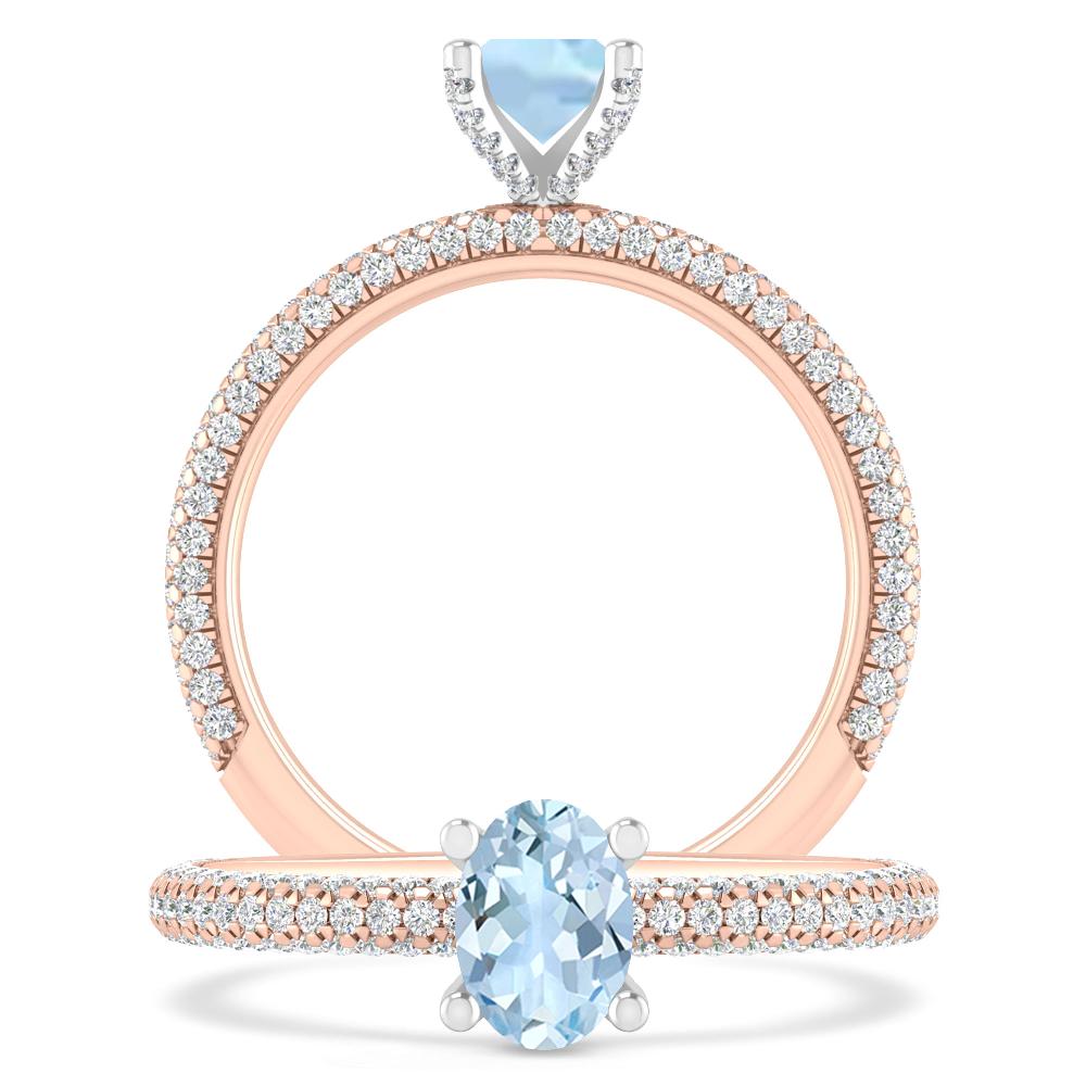 Rose Gold - Aquamarine