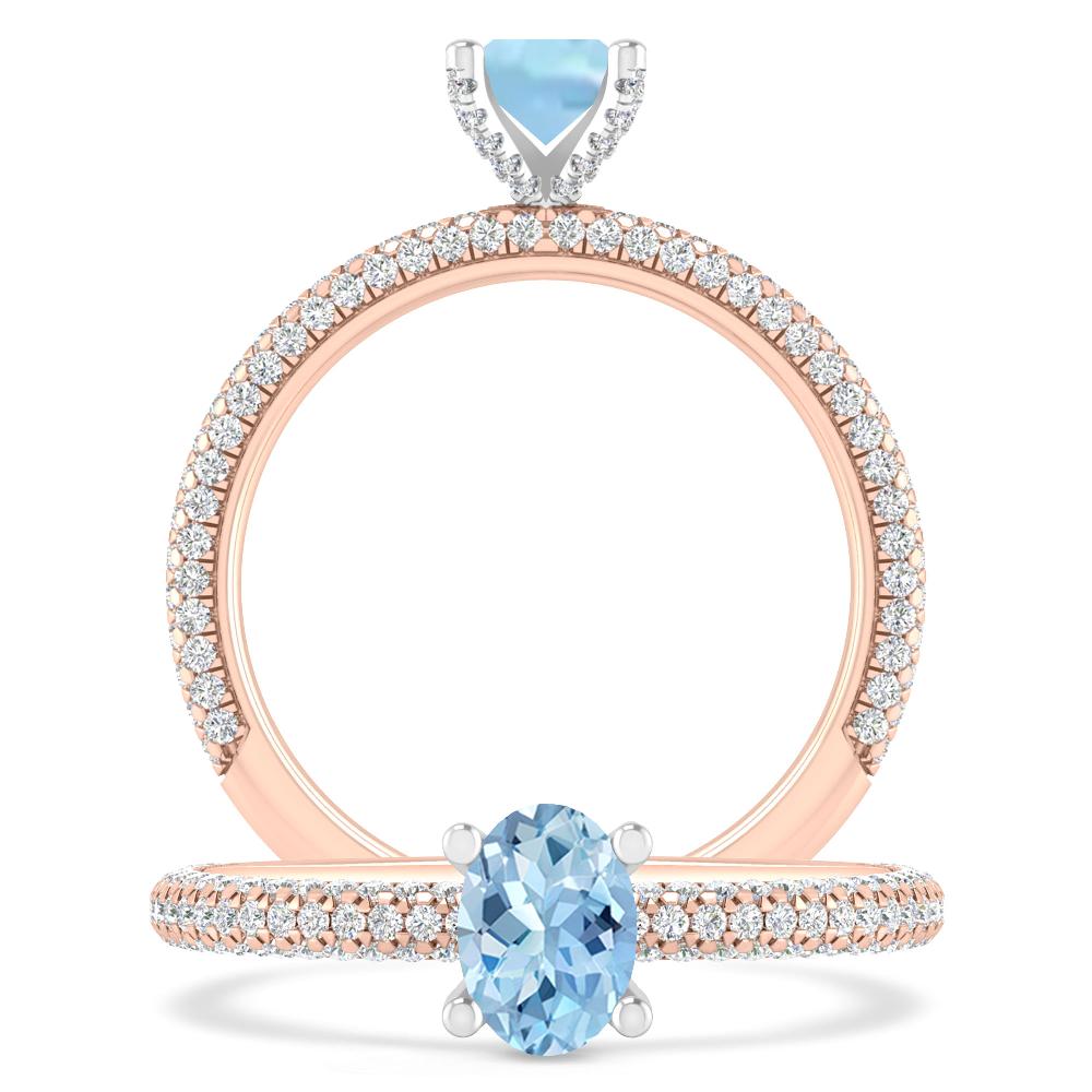 Rose Gold - Aquamarine