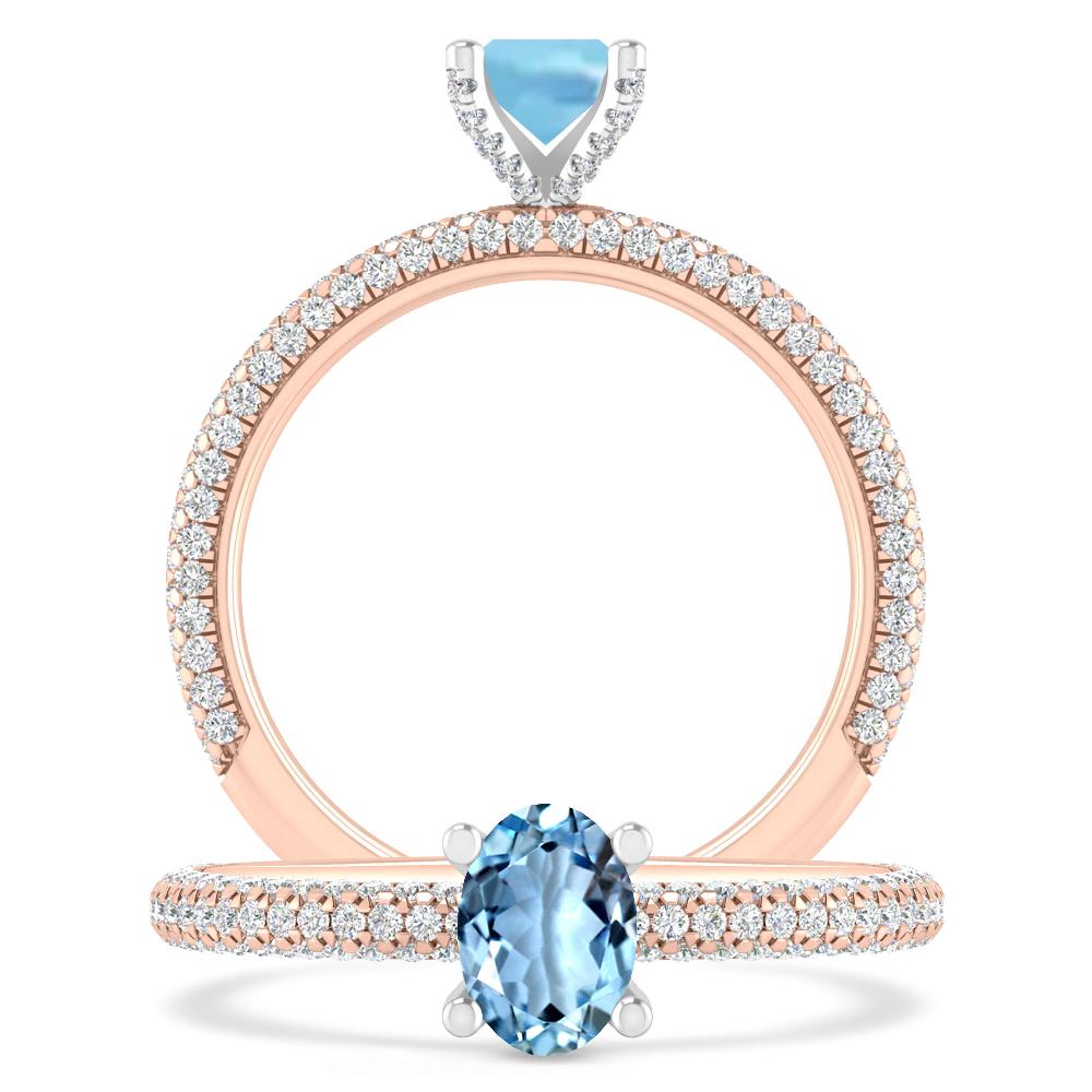 Rose Gold - Aquamarine