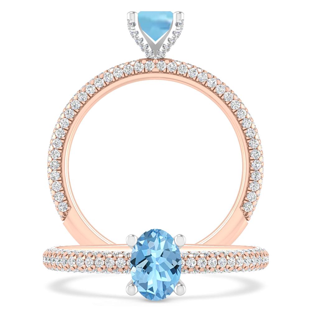 Rose Gold - Aquamarine