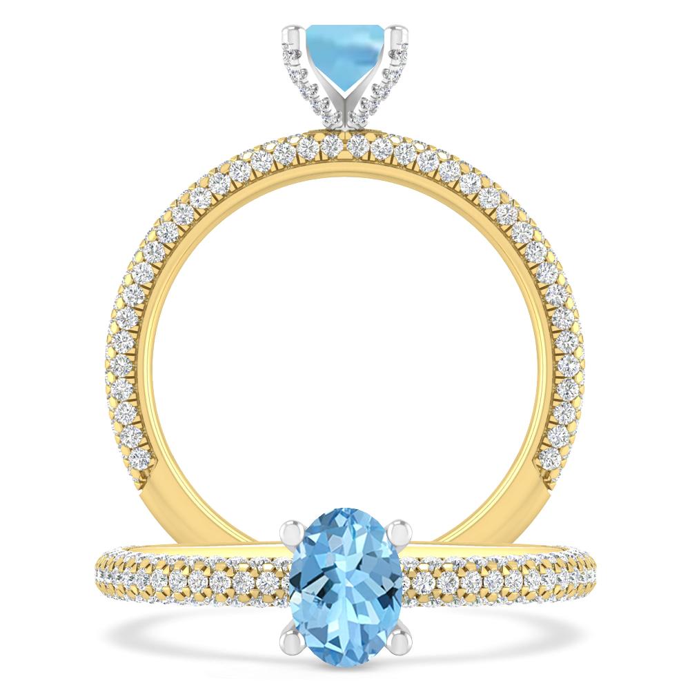 Yellow Gold - Aquamarine