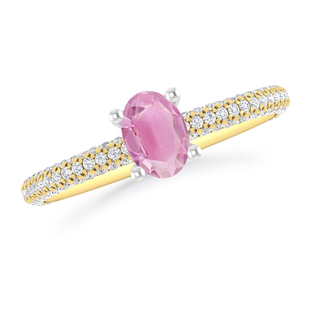 Yellow Gold - Pink Tourmaline