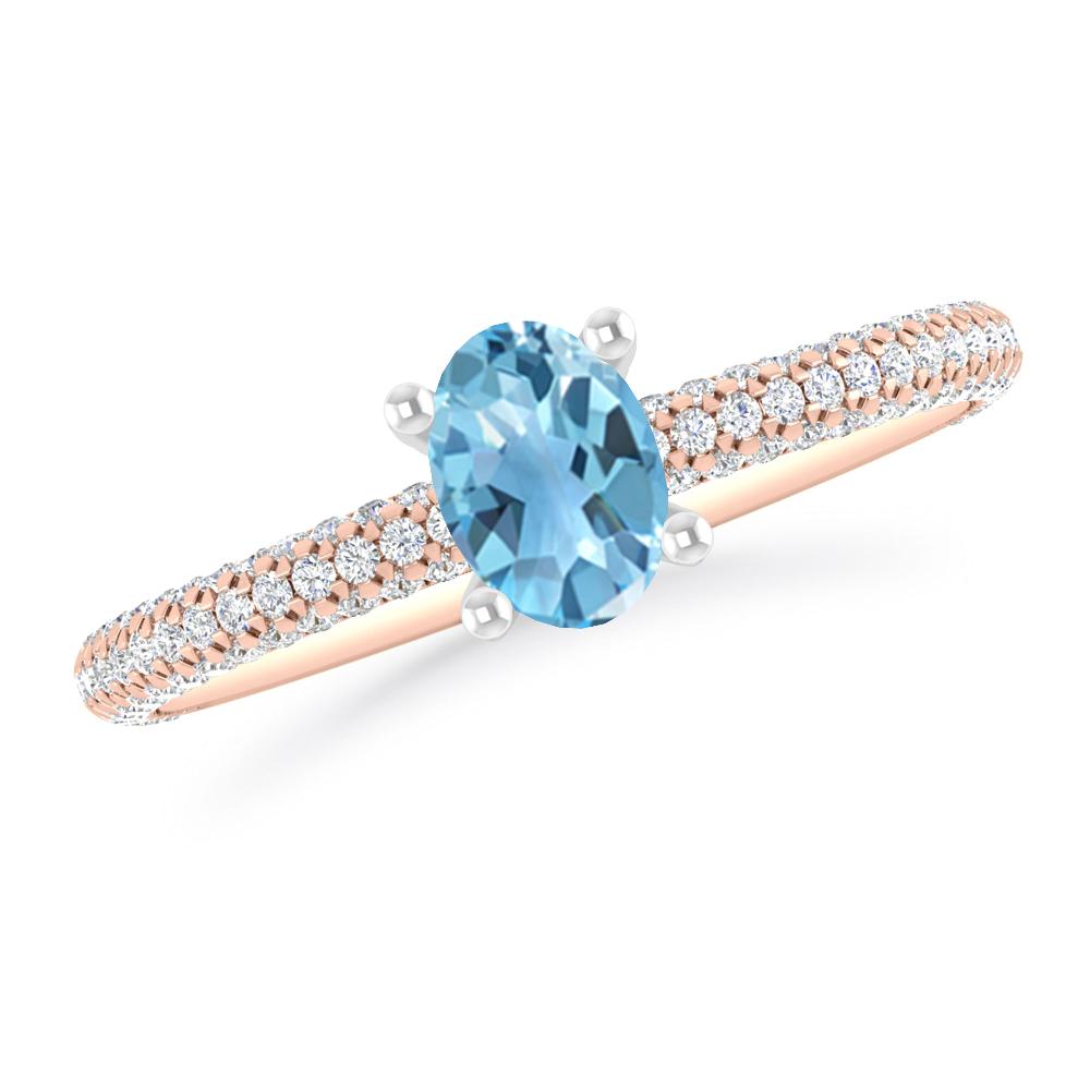 Rose Gold - Blue Topaz