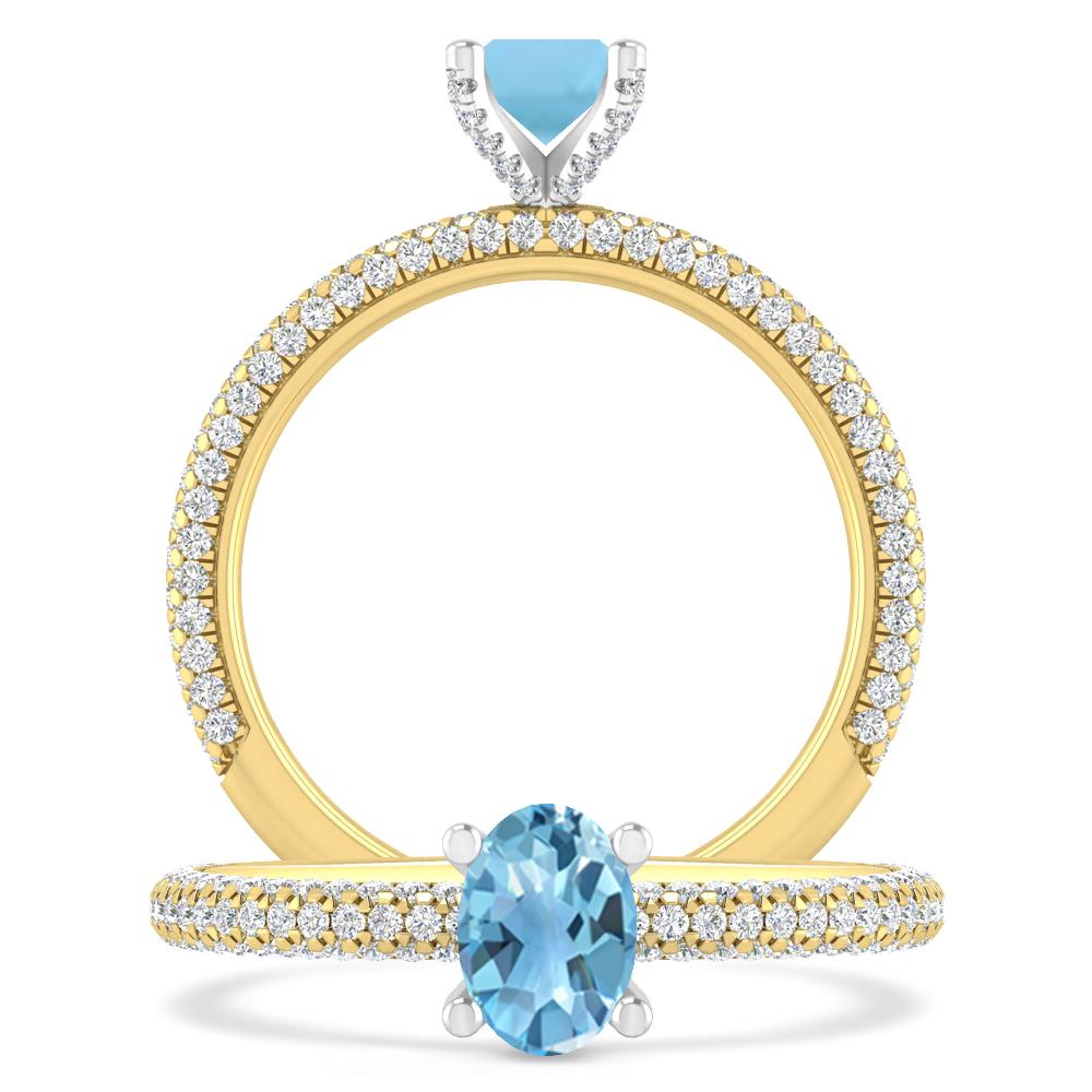 Yellow Gold - Blue Topaz