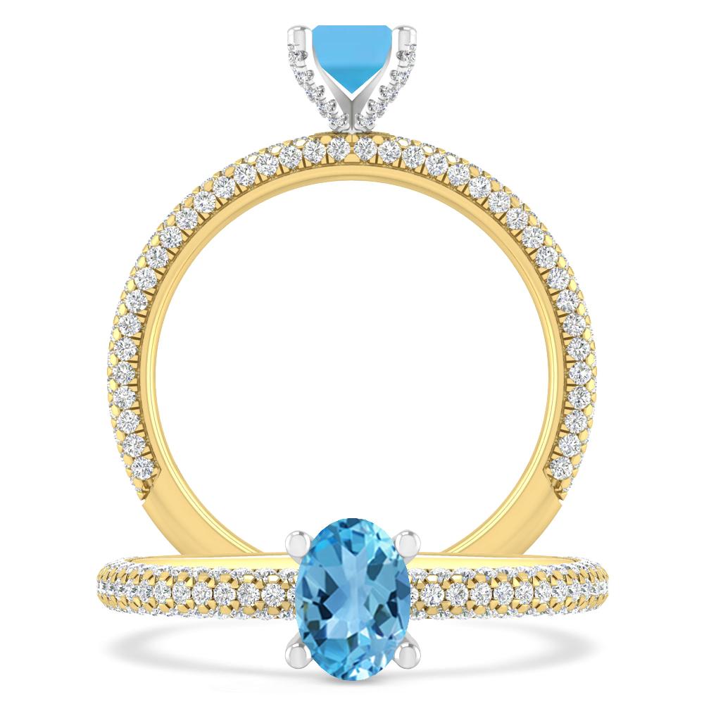 Yellow Gold - Blue Topaz