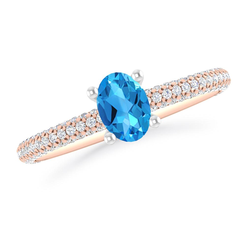 Rose Gold - Blue Topaz