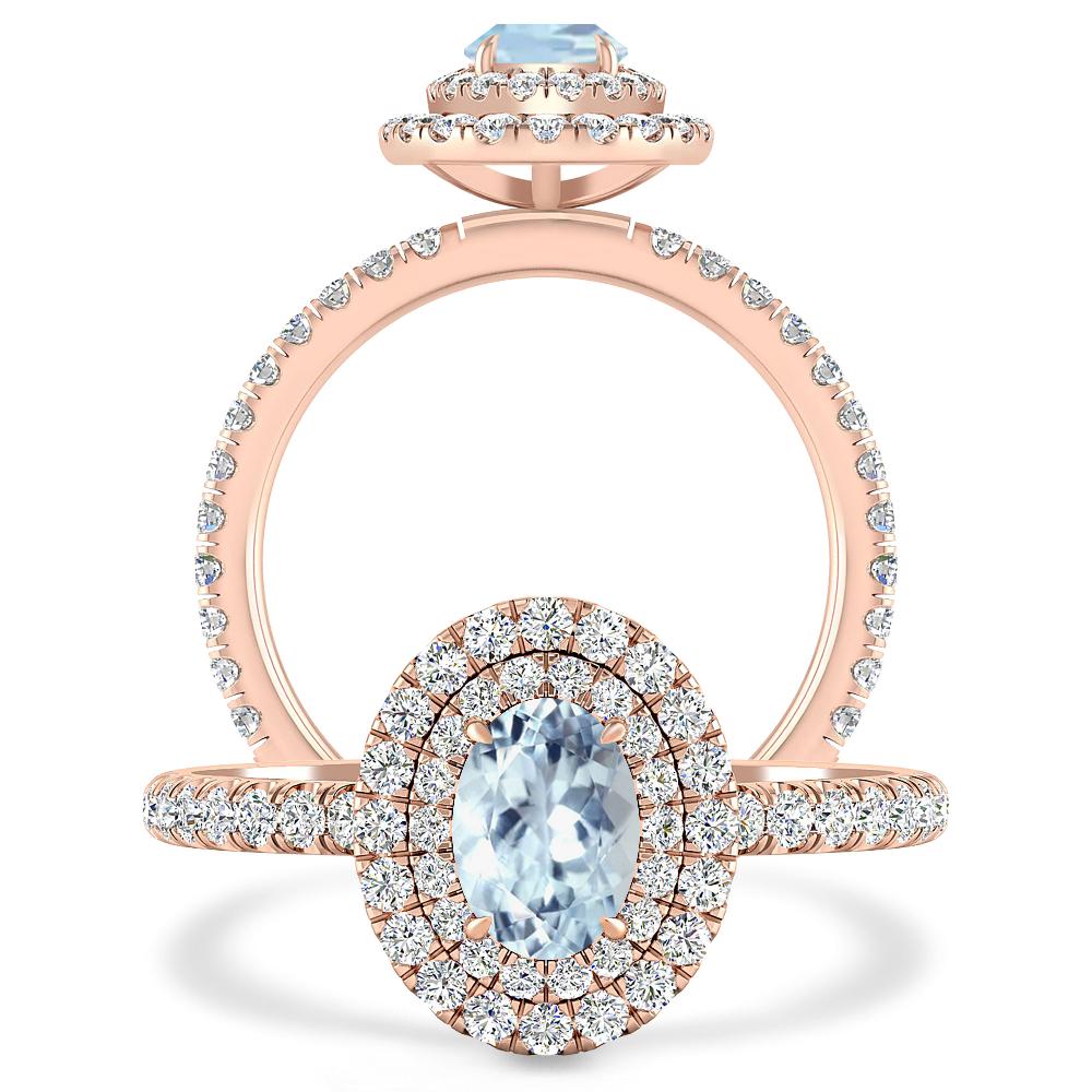 Rose Gold - Aquamarine