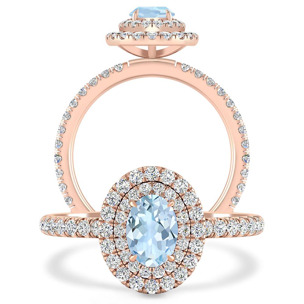 Rose Gold - Aquamarine