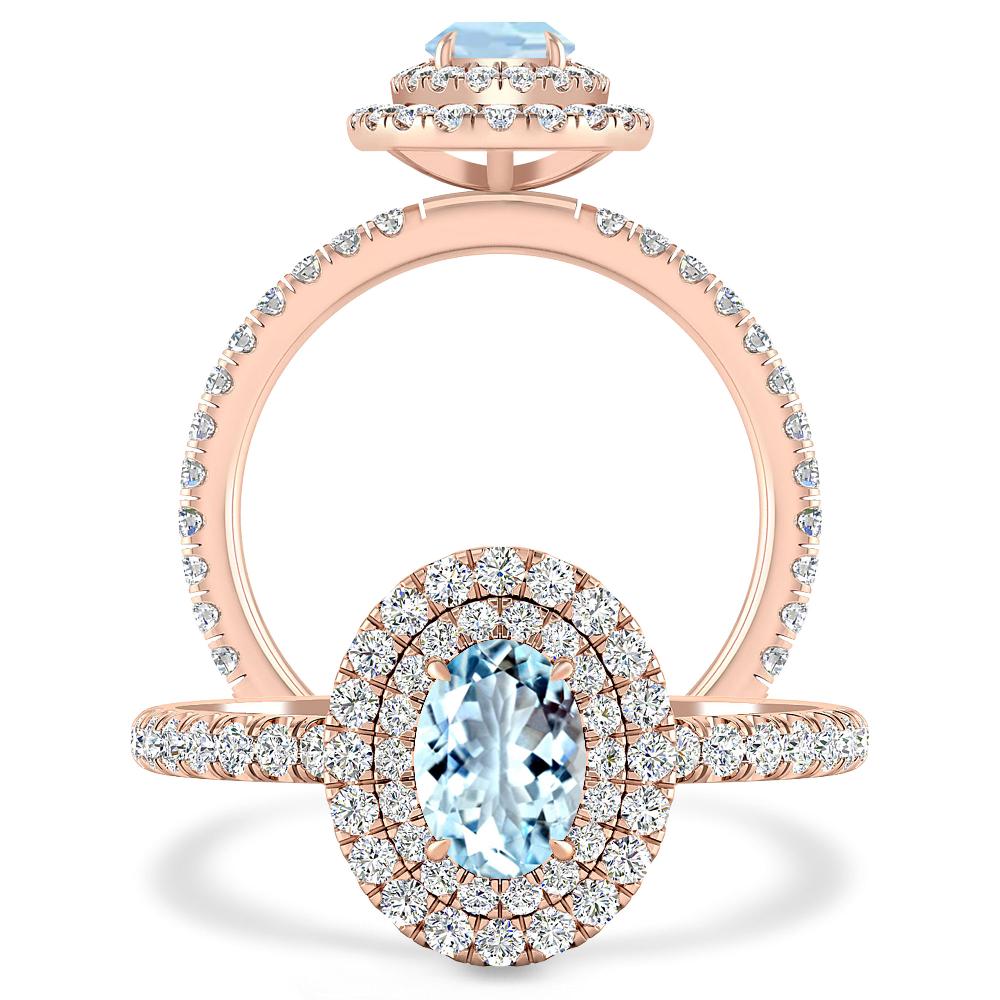 Rose Gold - Aquamarine