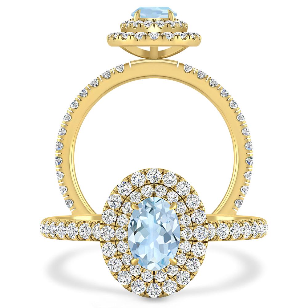 Yellow Gold - Aquamarine