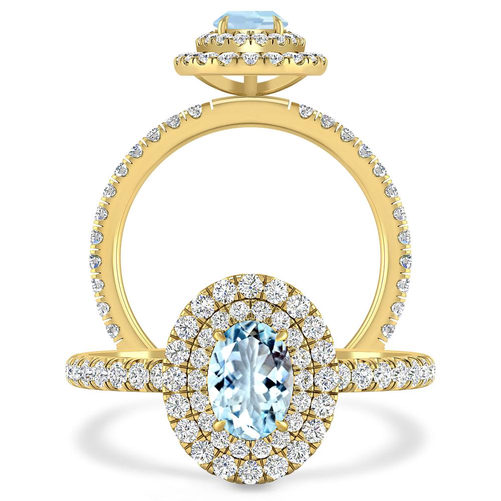 Yellow Gold - Aquamarine