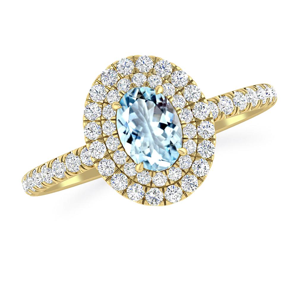 Yellow Gold - Aquamarine