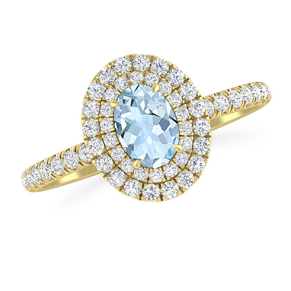 Yellow Gold - Aquamarine