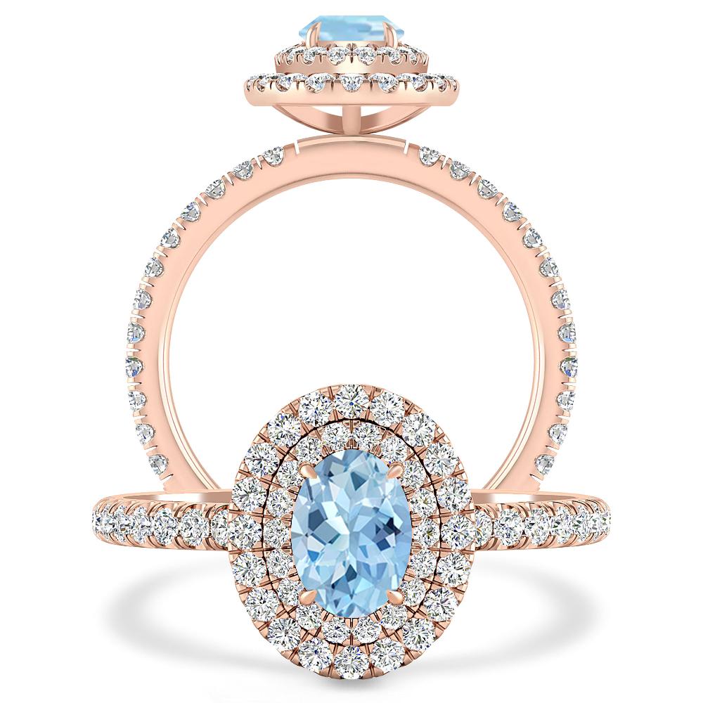 Rose Gold - Aquamarine