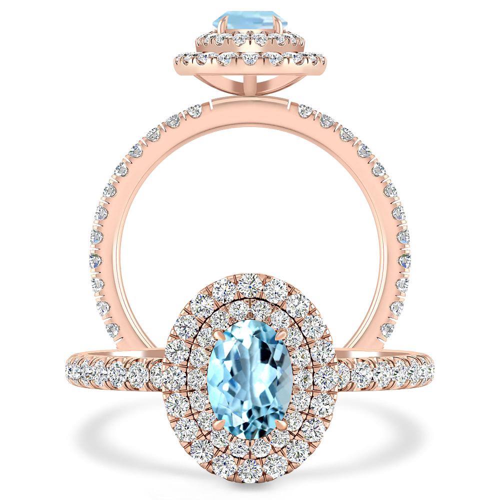 Rose Gold - Aquamarine