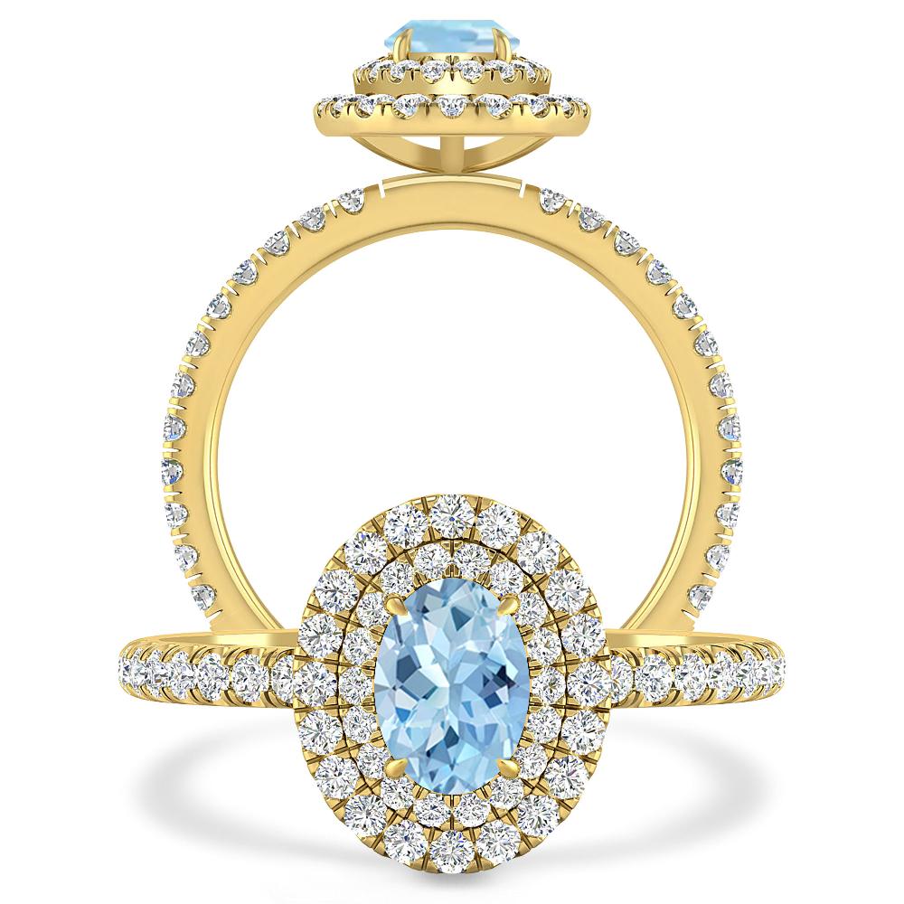 Yellow Gold - Aquamarine