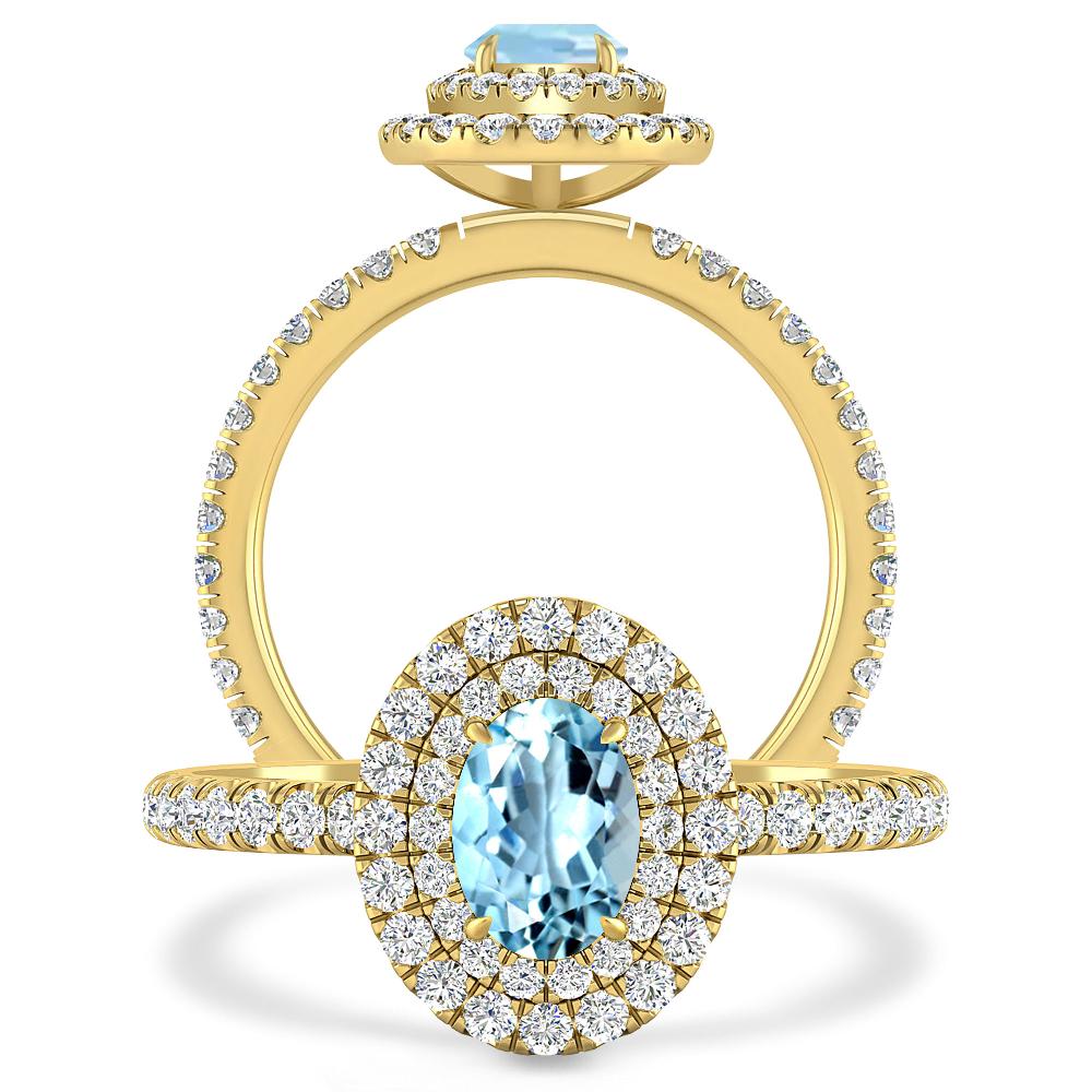 Yellow Gold - Aquamarine