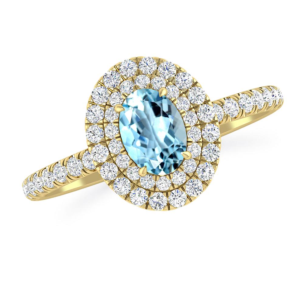 Yellow Gold - Aquamarine