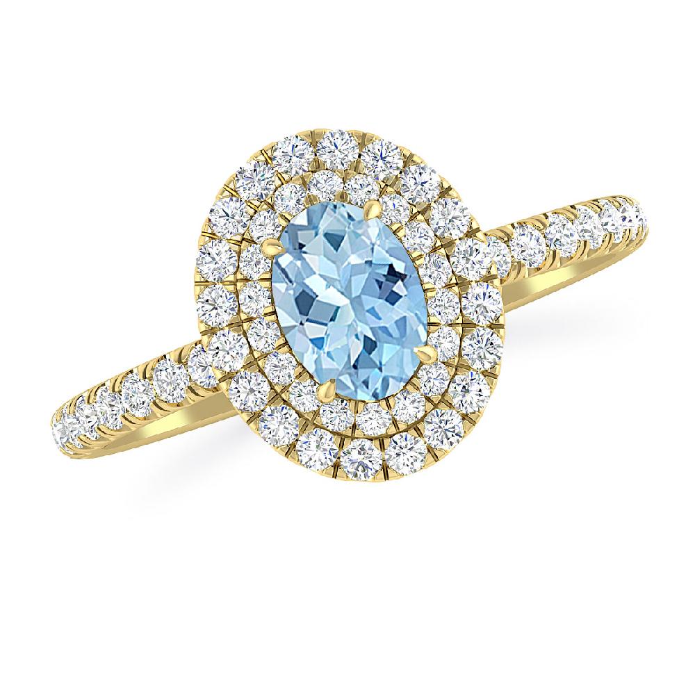 Yellow Gold - Aquamarine