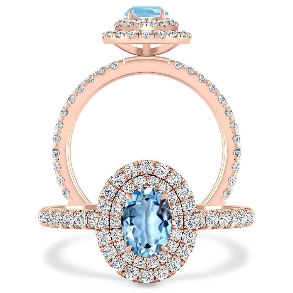 Rose Gold - Aquamarine