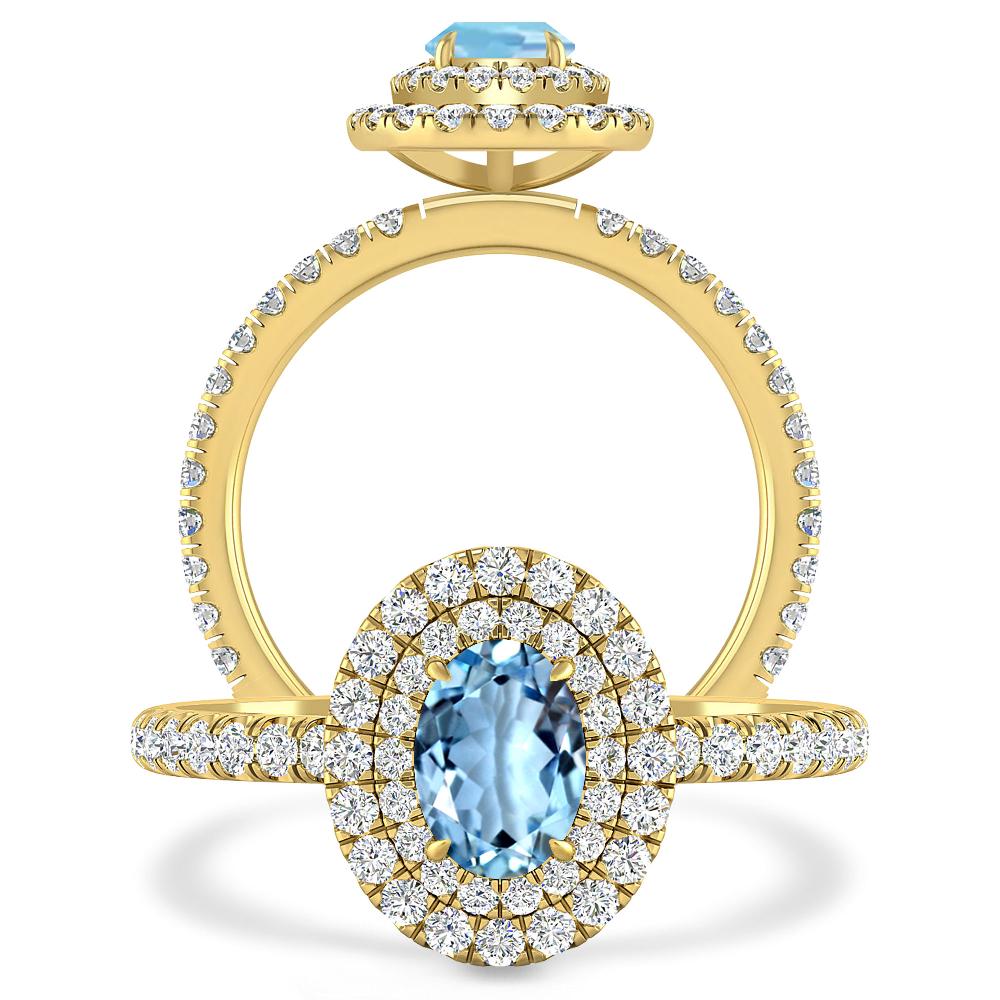 Yellow Gold - Aquamarine