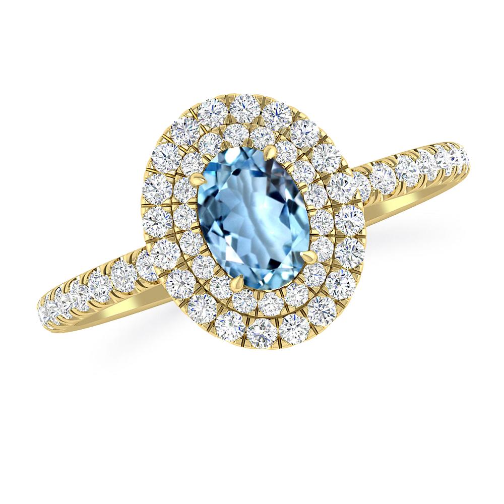 Yellow Gold - Aquamarine